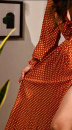 Vintage Polka Charm Belted Midi Dress