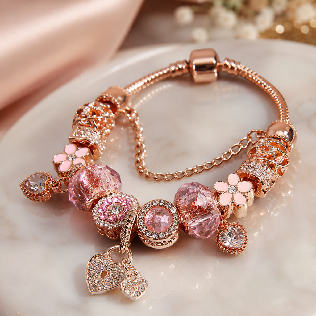 The Pink Royale Charm Bracelet