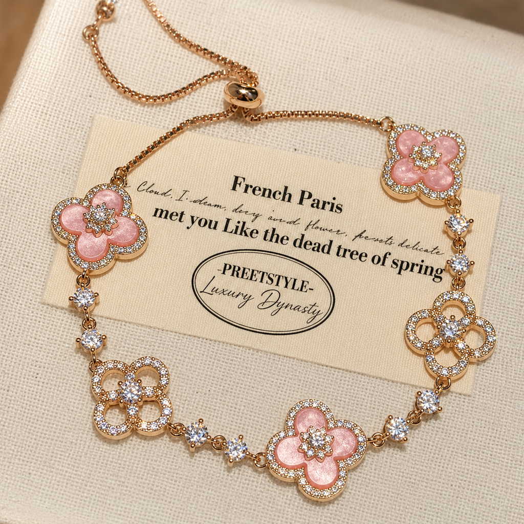 Enchanted Rosé Clover Bracelet