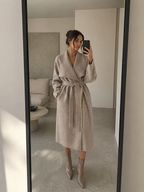 Khaki Longline Wrap Coat Cardigan (Tall Fit)