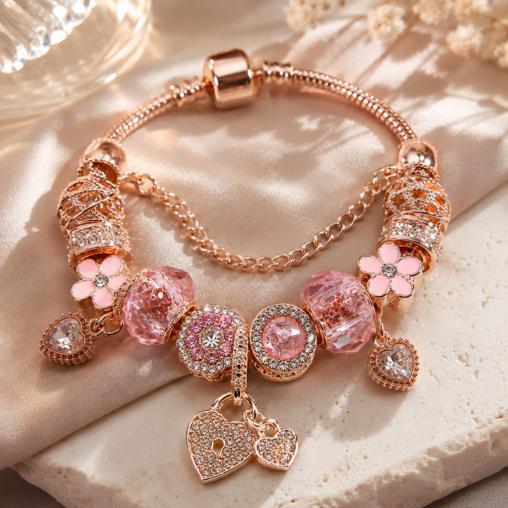 The Pink Royale Charm Bracelet