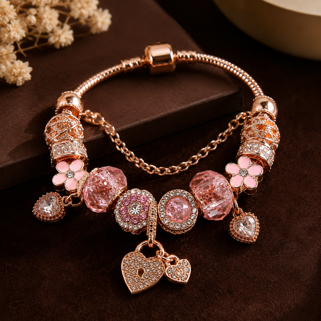 The Pink Royale Charm Bracelet