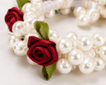 Red Rose Pearl Luxe Hair Tie
