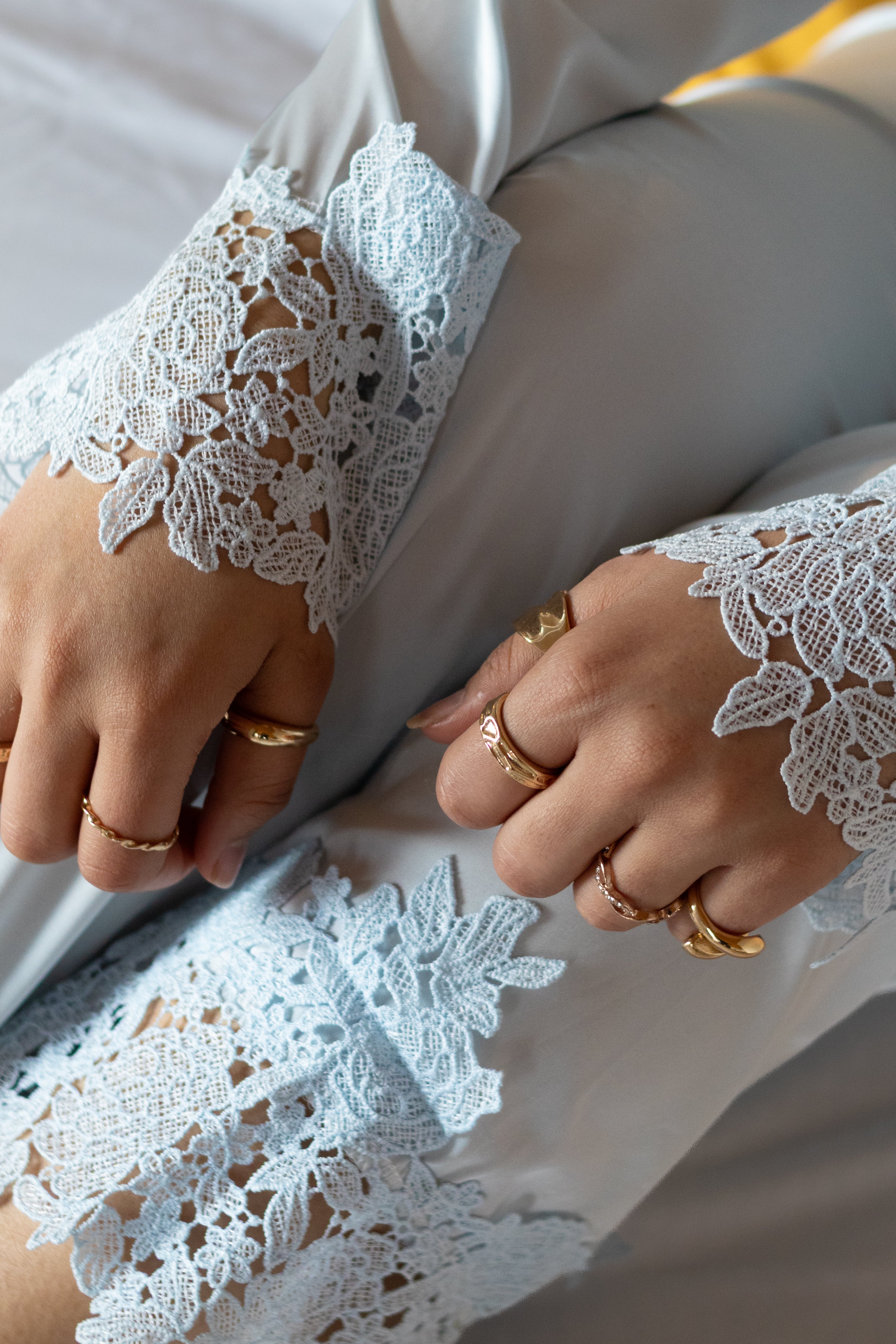 Powder blue Azure Lace Heritage Lounge Set