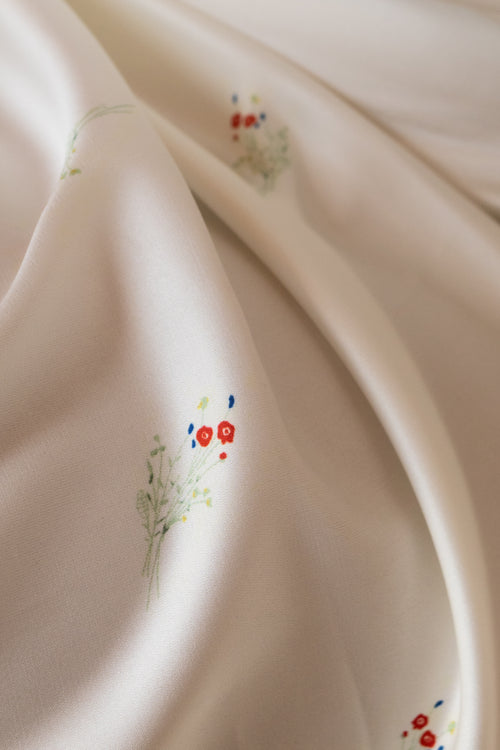 Cherry Lace Satin Ivory Diamond Red Nightdress
