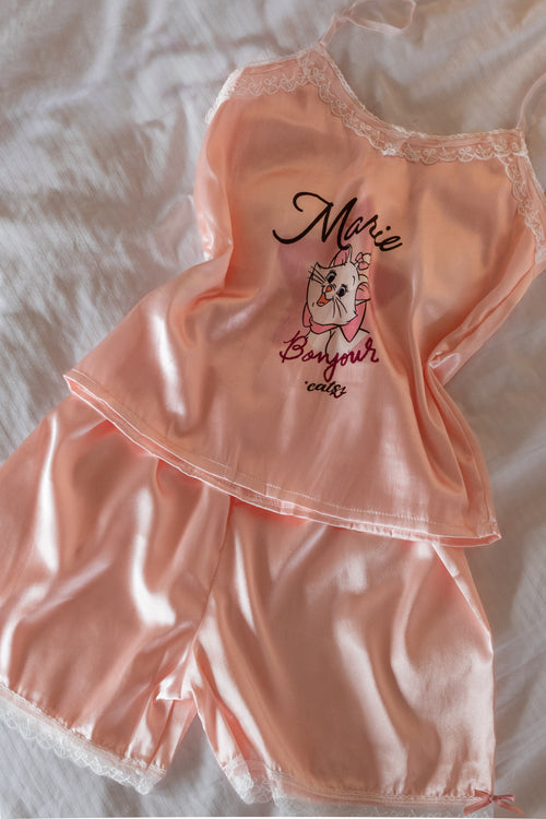 After Champagne Satin Tie-Back Set