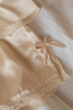 After Champagne Satin Tie-Back Set