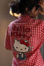 Hello Kitty Classic Gingham Lounge & Sleep Set – Red/White