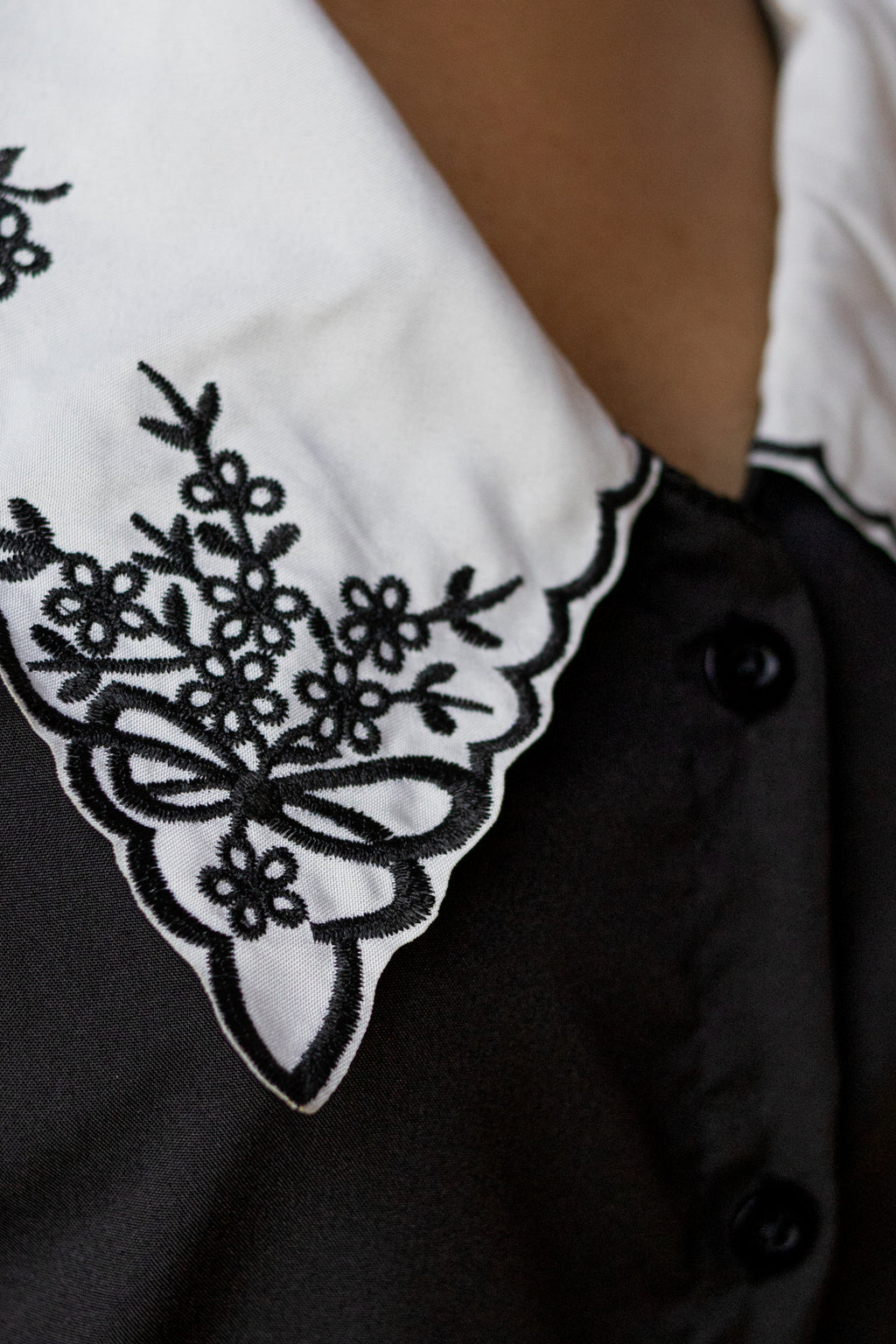 "Vintage Chic Black & White Shirt