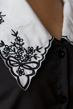 "Vintage Chic Black & White Shirt