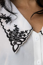 "Vintage Chic Black & White Shirt