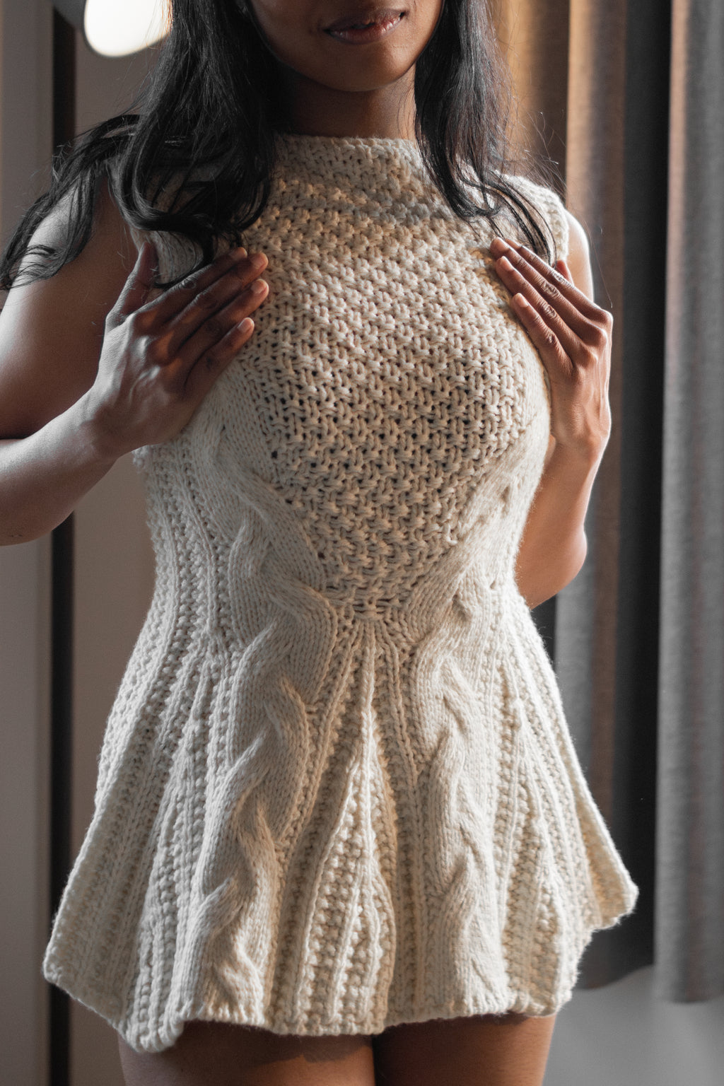 Ivory Heritage  Knit Corset mini Dress