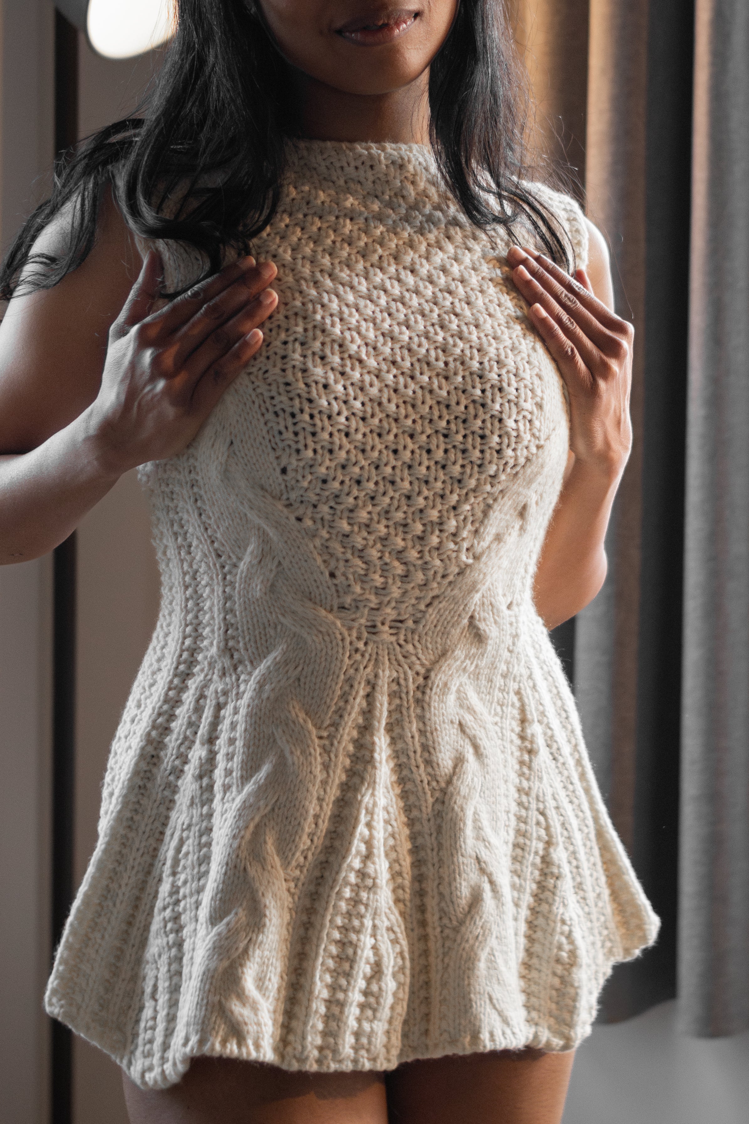 Ivory Heritage  Knit Corset mini Dress