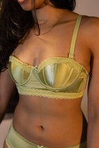 Pistachio Satin Lace Bra Set – Signature Soft Glam Intimates