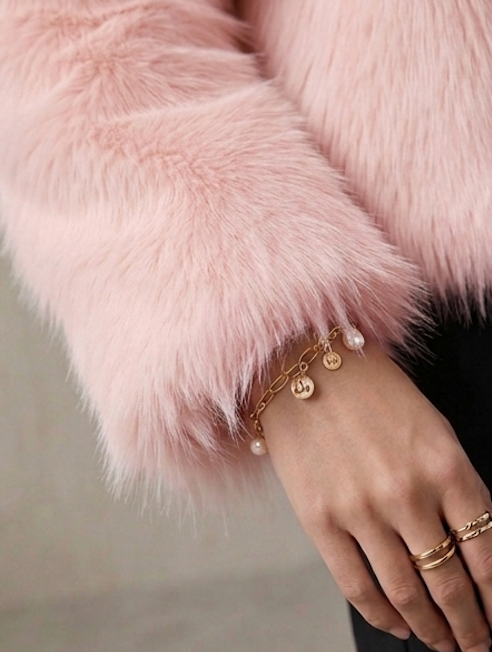 Blush Snowfall luxe Fur Jacket