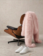 Blush Snowfall luxe Fur Jacket