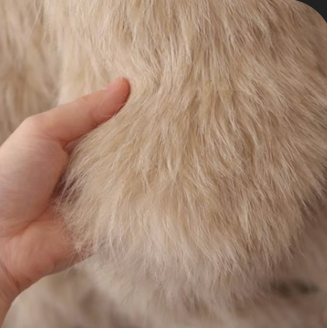 Khaki Snowfall Luxe Fur Jacket