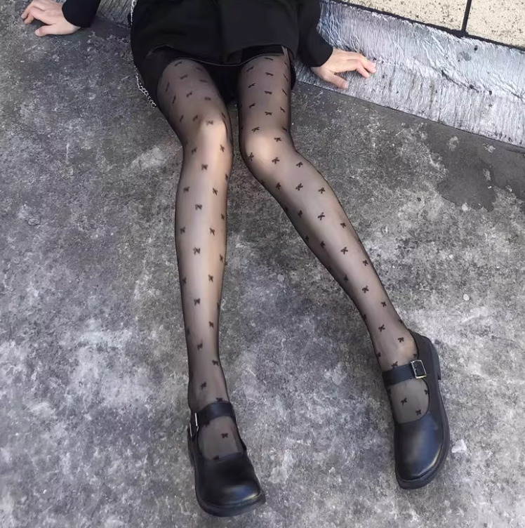 Romantic Sheer Heart Tights & Red-Bottom Pumps Stalkings