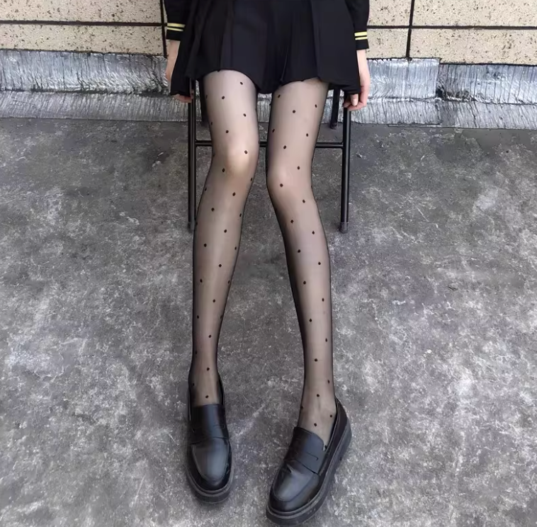 Romantic Sheer Heart Tights & Red-Bottom Pumps Stalkings