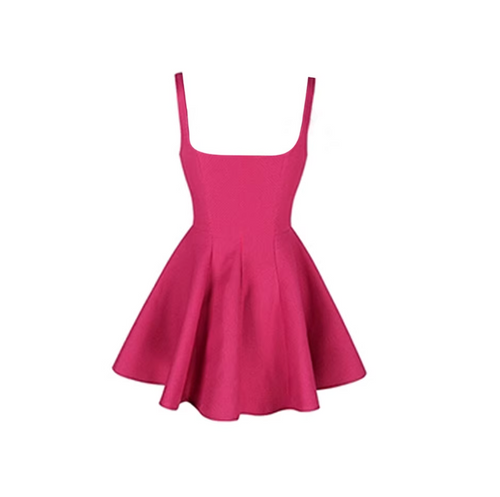 A-line mini dress with a slim waist and a bow tie