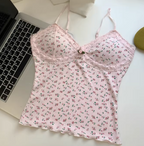 Vintage Lace Blossom Cotton Cami
