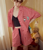 Hello Kitty Classic Gingham Lounge & Sleep Set – Red/White