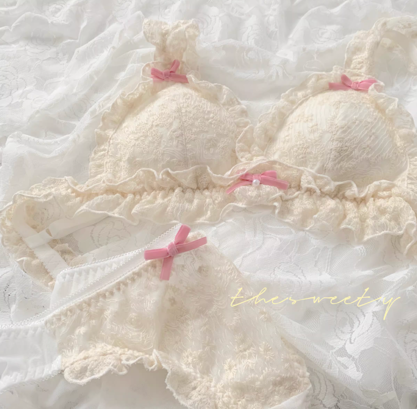 Blush Lace Romance Bra Set – Coquette Soft Luxury Intimates