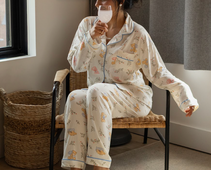 Teddy Garden Cotton Pajama Set