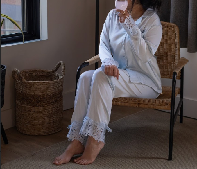 Powder blue Azure Lace Heritage Lounge Set