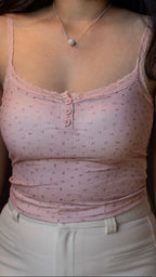 Blush Pink Soft Blossom Cotton Cami