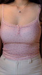 Blush Pink Soft Blossom Cotton Cami