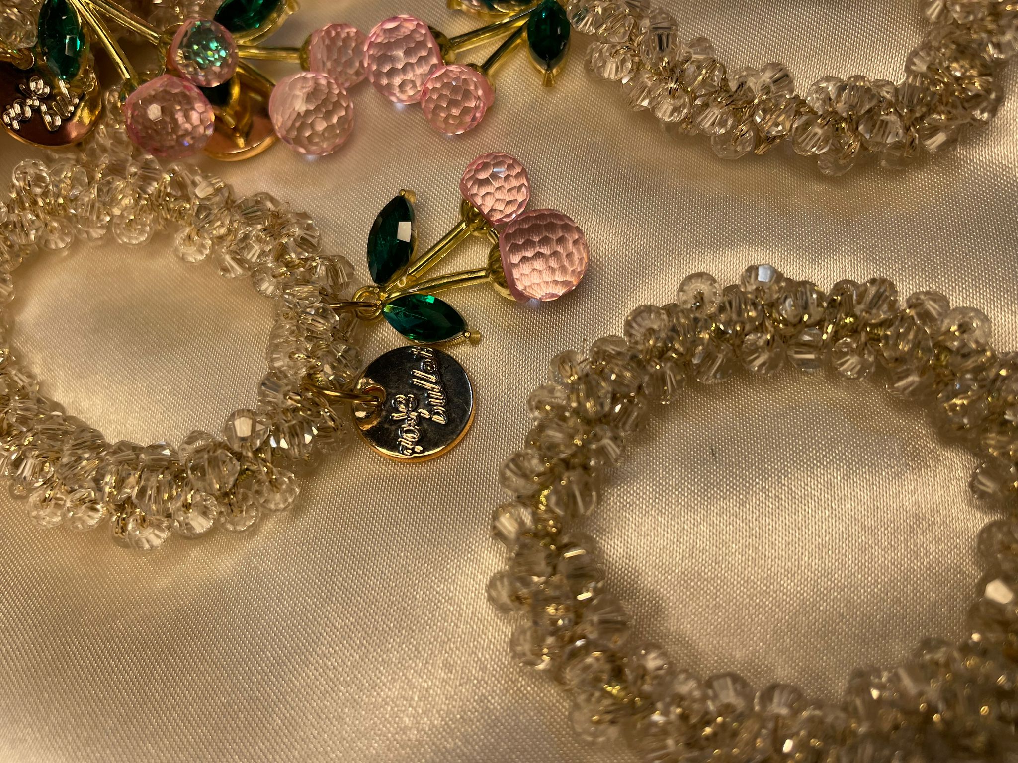 Blush Chery Crystal hair Halo