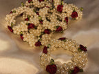 Red Rose Pearl Luxe Hair Tie