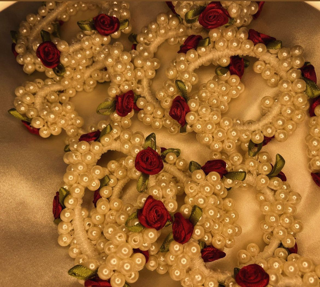 Red Rose Pearl Luxe Hair Tie