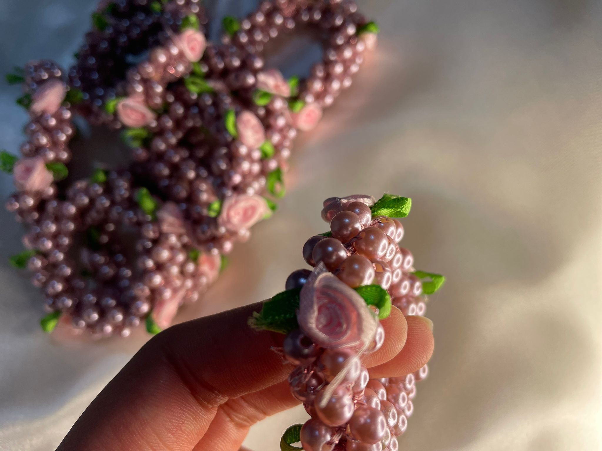 Blush Rose Pearl Garden Halo